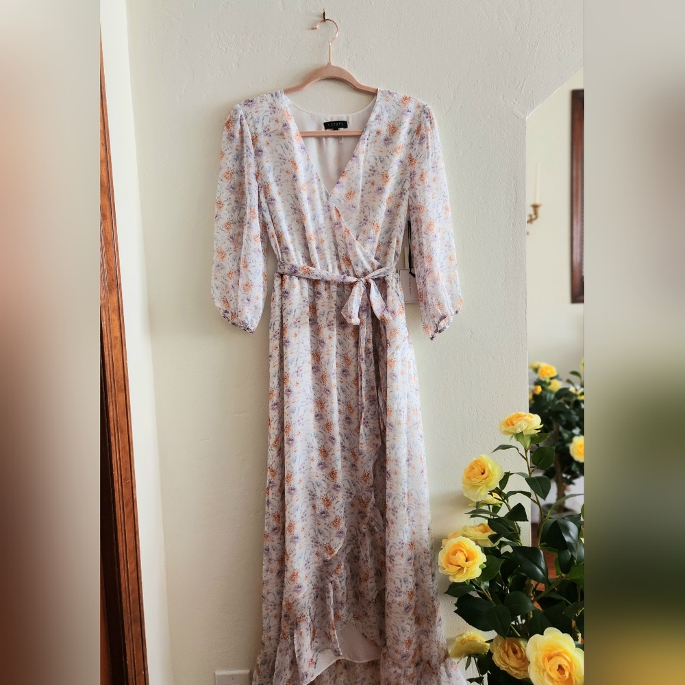 Floral Maxi Dress by 1 State - White and Orange